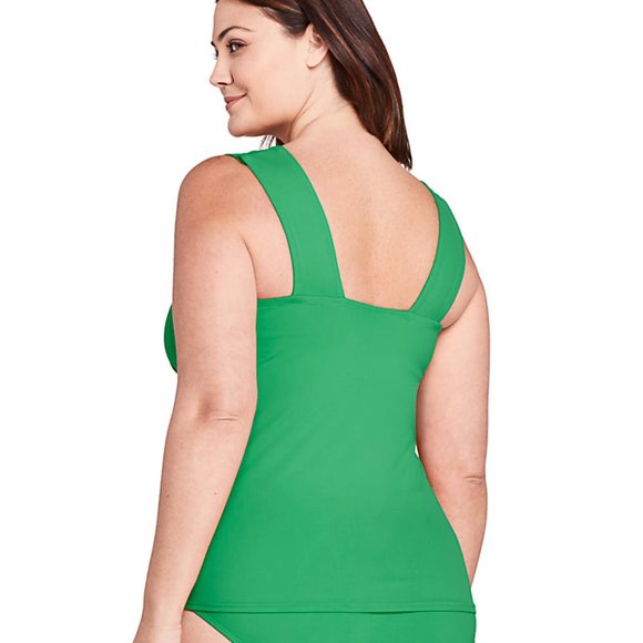 Lands' End Women's Modest Embroidered V-Neck Tankini Top $65 Size 16 Tall 9B090 - Picture 2 of 2